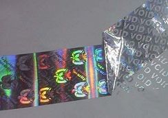Tamper Evident Void Hologram Security Stickers / Hot Stamp Stickers Glossy Varnish